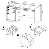 Halston desk assembled with drawers closed