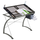 Melo Drafting Desk adjustable height mechanism detail