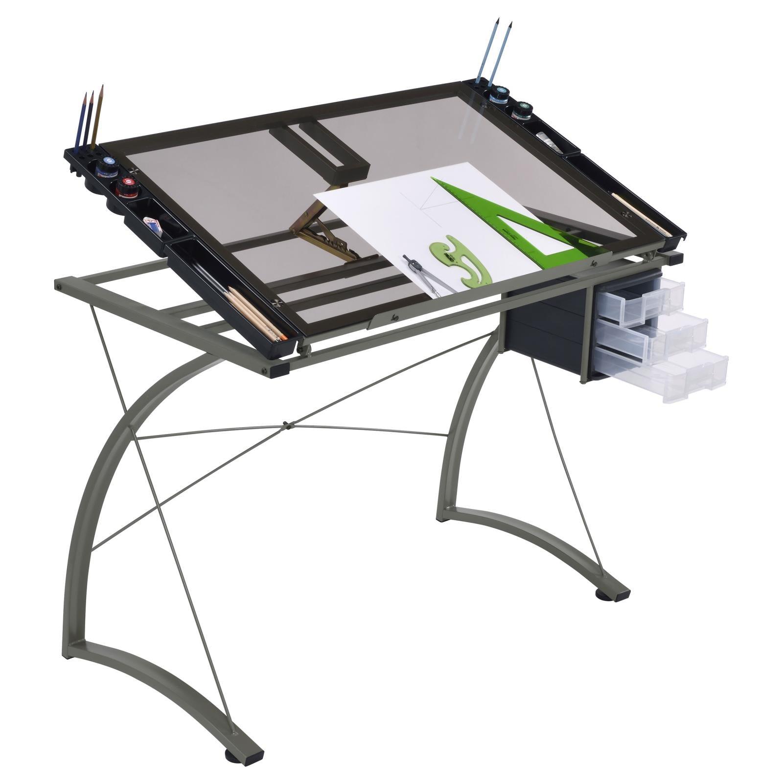 Melo Drafting Desk adjustable height mechanism detail