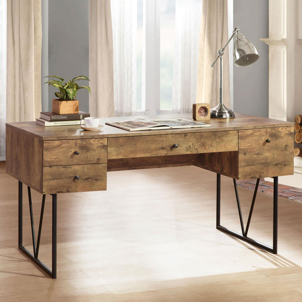 Analiese Antique Nutmeg Writing Desk front angled view