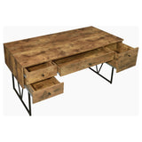 Top-down view of desk surface