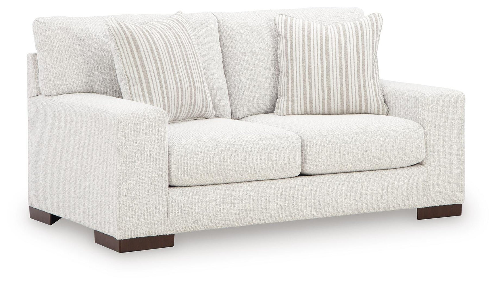 Hartside Loveseat side view showing wide track arm