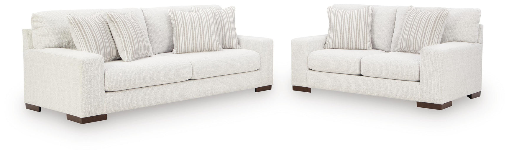 side view of Hartside Frosted Sofa and Loveseat furniture