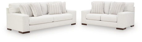 Hartside Frosted Sofa and Loveseat side angle view