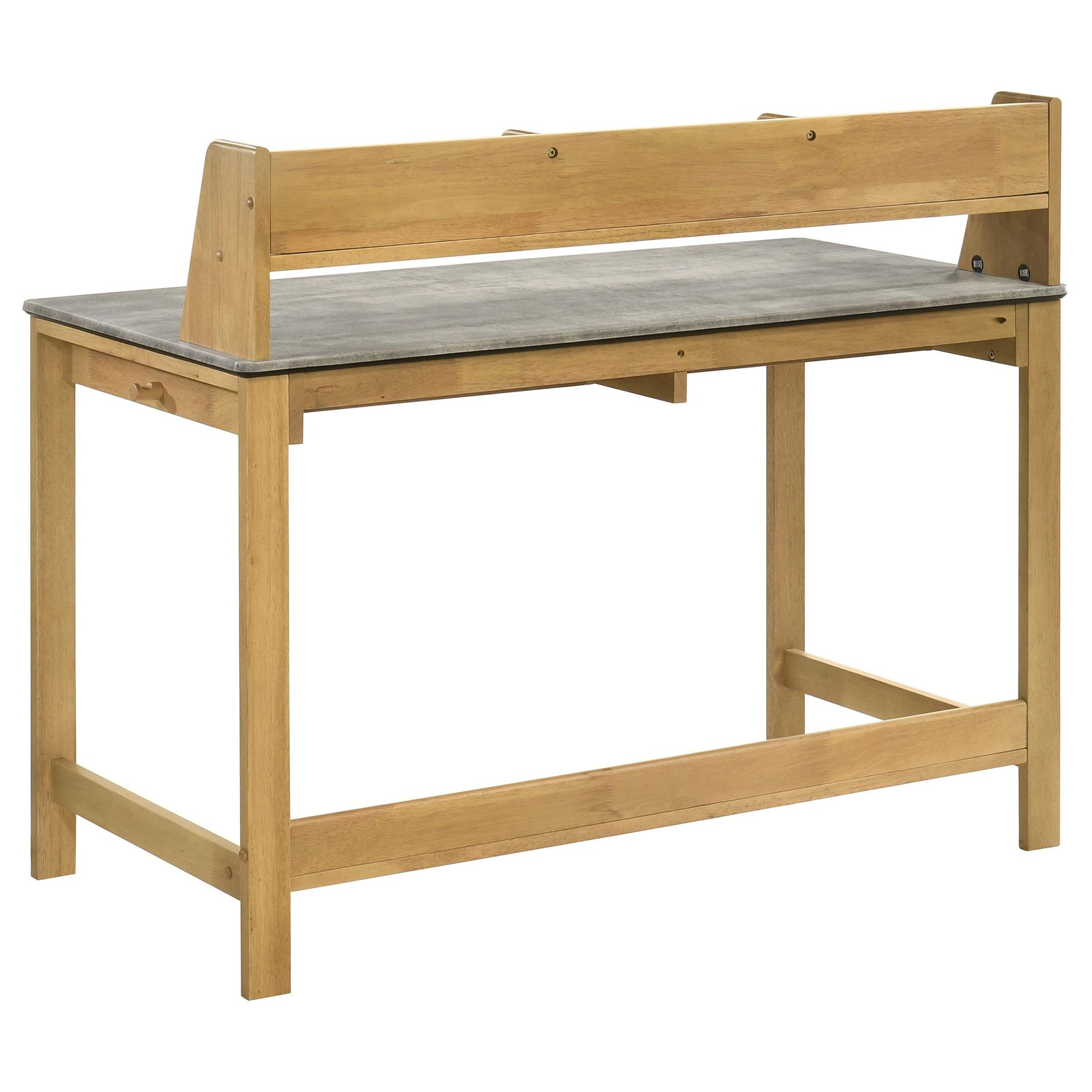 Raised organizer shelf with office accessories