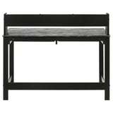 Lower shelf view of Besler Writing Desk