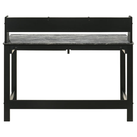 Lower shelf view of Besler Writing Desk