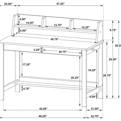 Overall angled view of Besler Writing Desk