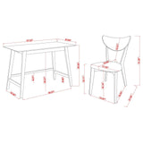 Side view of writing desk and chair set