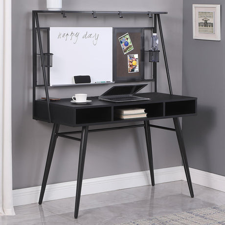 Jessie Black Gunmetal Writing Desk full front view