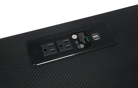 Wireless charging pad on desk surface