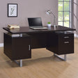 Lawtey Cappuccino office desk angled front view showing floating top