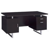 Close-up of Lawtey office desk drawers and silver pull handles