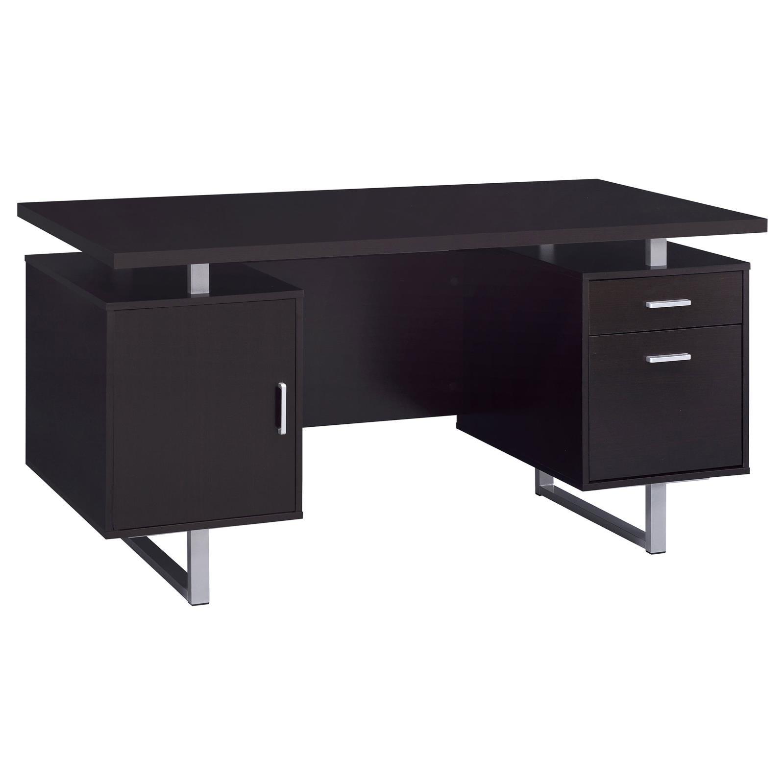 Close-up of Lawtey office desk drawers and silver pull handles