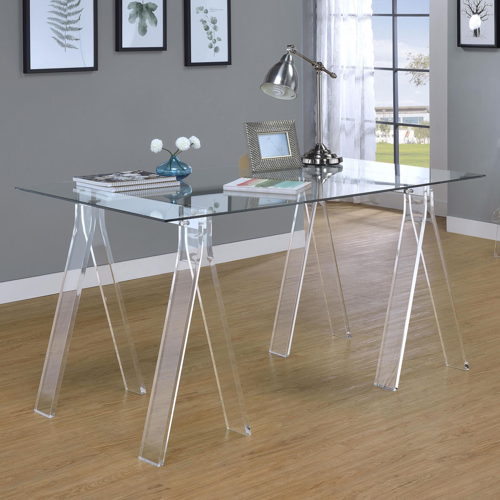 Amaturo Glass/chrome Writing Desk - Ella Furniture