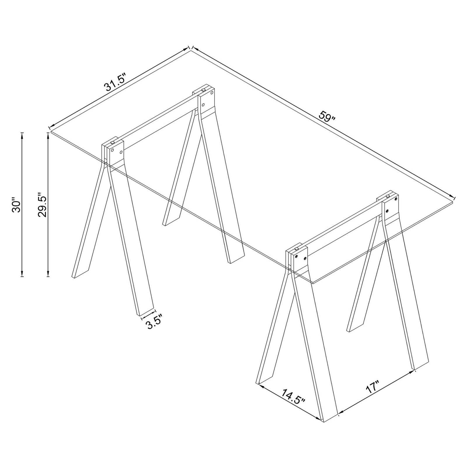 Close-up of chrome legs on Amaturo writing desk