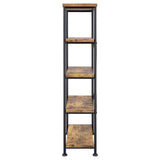 Analiese 2-Piece Writing Desk and Bookcase Set in Antique Nutmeg and Black finish
