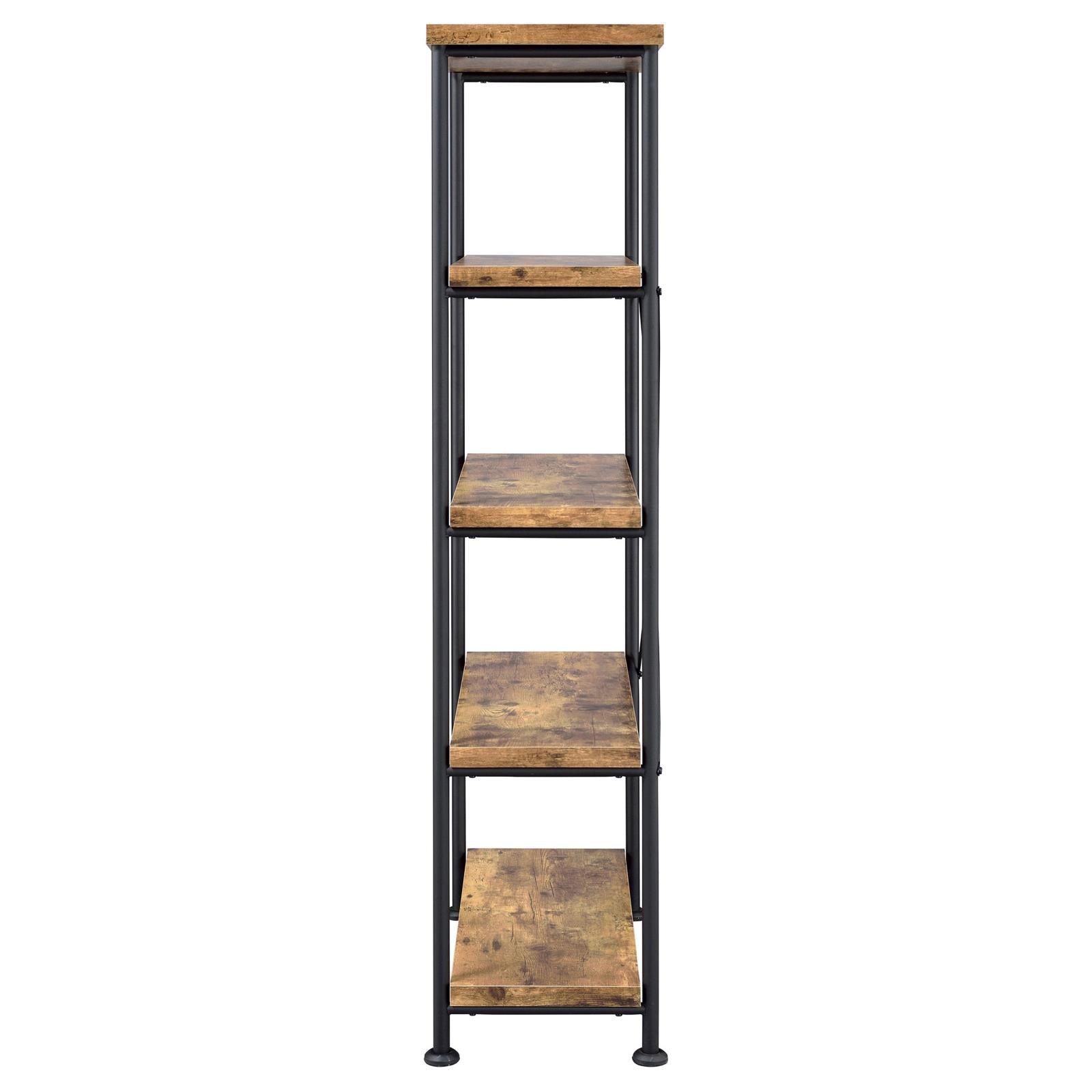 Analiese 2-Piece Writing Desk and Bookcase Set in Antique Nutmeg and Black finish