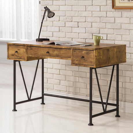 Analiese Antique Nutmeg Writing Desk front angle