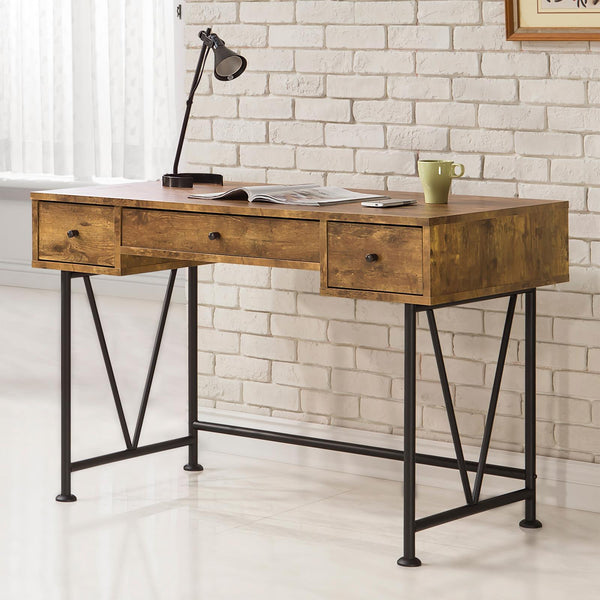 Analiese Antique Nutmeg Writing Desk front angle