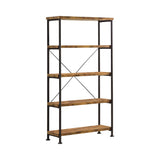 Analiese 4-Shelf Bookcase Antique Nutmeg - angled side view