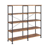 Analiese 2-Piece Writing Desk and Bookcase Set in Antique Nutmeg and Black finish