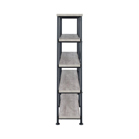Metal frame detail on Analiese 4-Shelf Bookcase