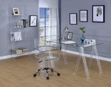 Amaturo bookcase angled side view showing slanted clear shelves