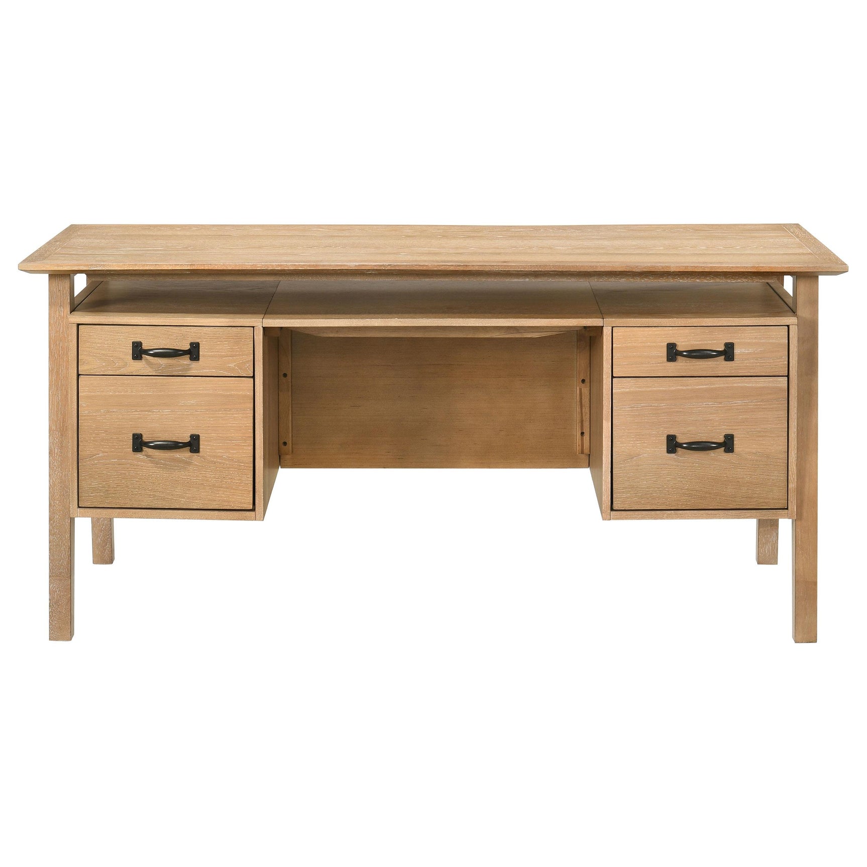 Side view showing four drawers on Goodson desk
