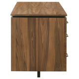 Berhalter Desk corner showing rubberwood material