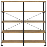 Back angle showing X-back metal bracing