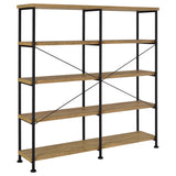 Analiese 63-inch Double Bookshelf with 4 Open Shelves in Mango Finish