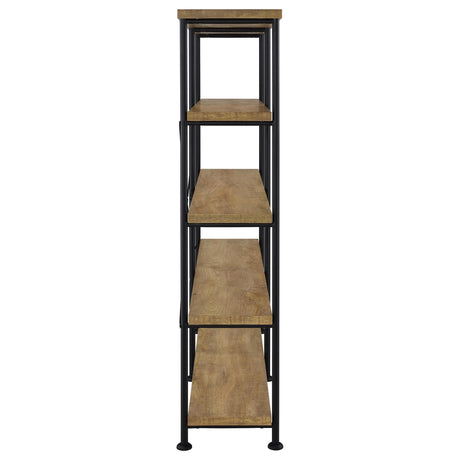 Analiese 63-inch Double Bookshelf with 4 Open Shelves in Mango Finish