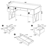 Analiese desk corner showing drawer details