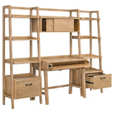 Bookshelf section of Fabian 4-piece set, side angle