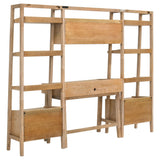 Full arrangement of Fabian 4-piece computer desk and bookshelf set