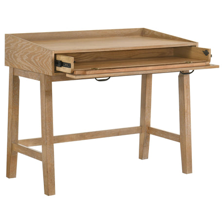 Fabian computer desk side angle showing keyboard drawer closed