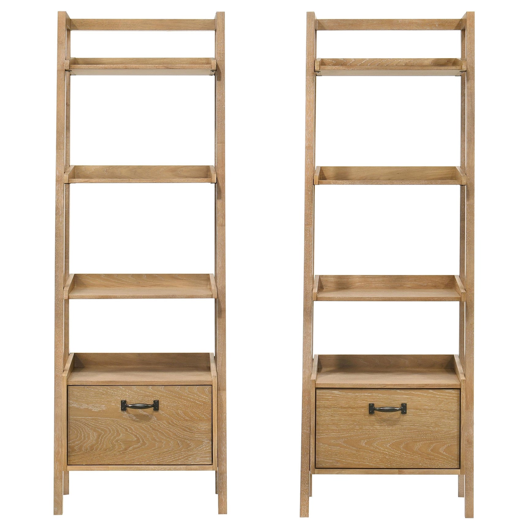 Side view of Fabian 3-shelf bookshelf with drawer