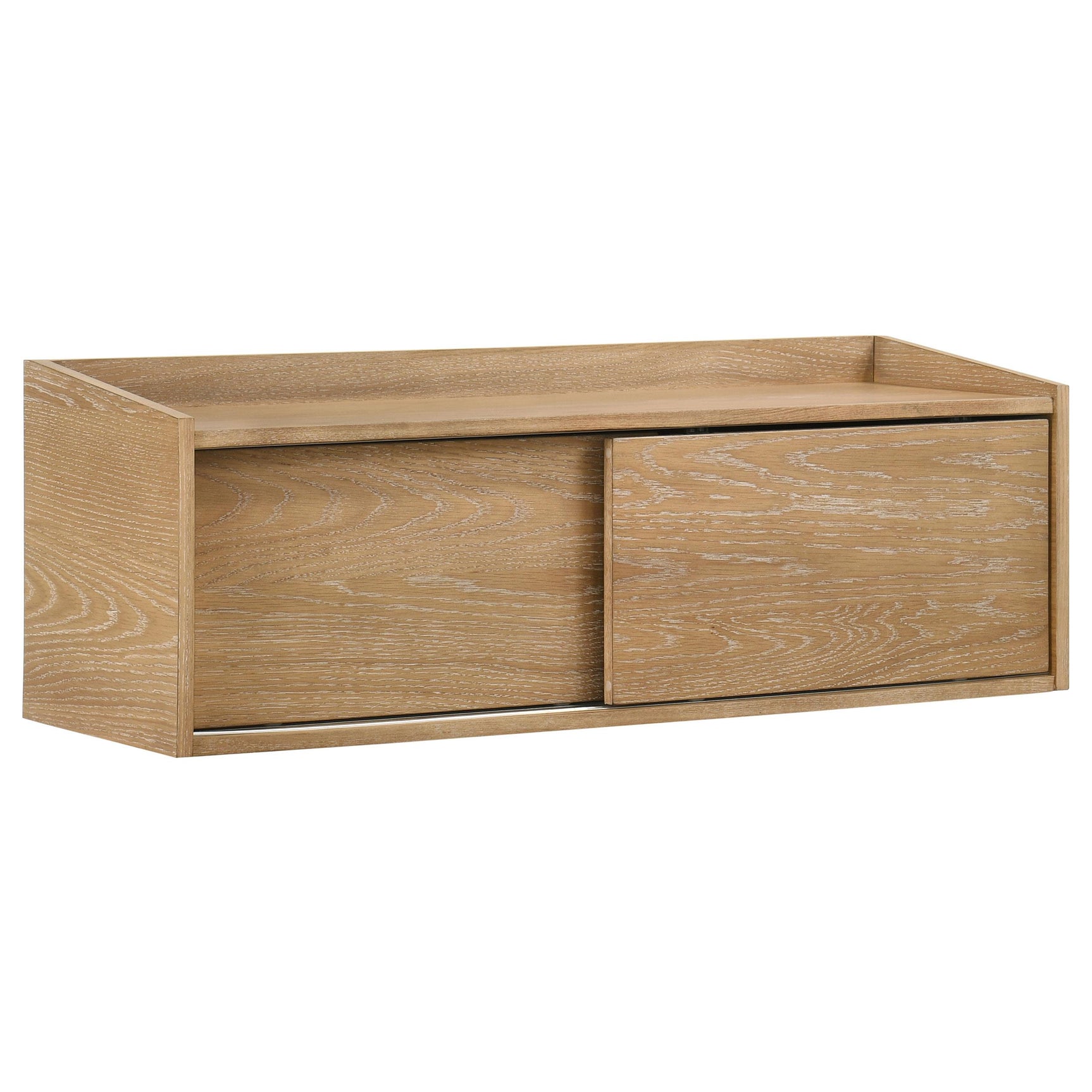 Side view of Fabian bookshelf bridge with storage cubbies