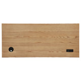 Close-up of drawer and ash veneer surface on Vermes desk