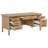 Side angle of Vermes computer desk showing drawer detail