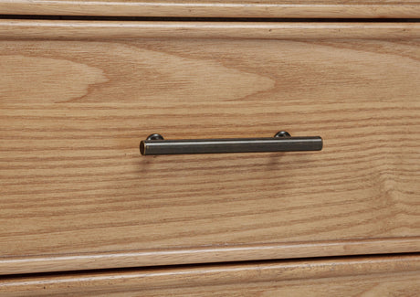 Detail of ash veneer surface and legs on Vermes desk