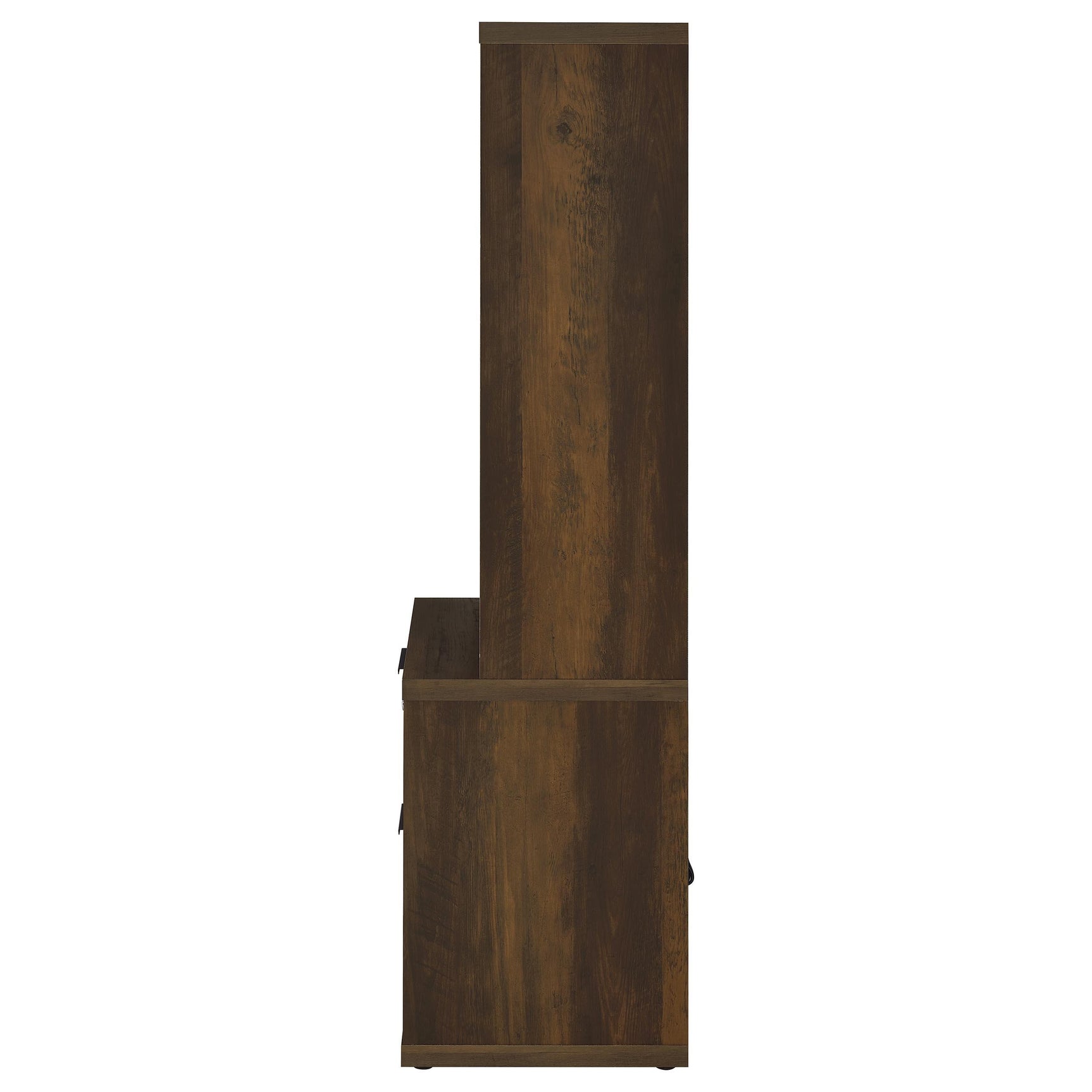 Westpark 3-shelf bookcase with USB ports and lockable drawer in dark pine finish