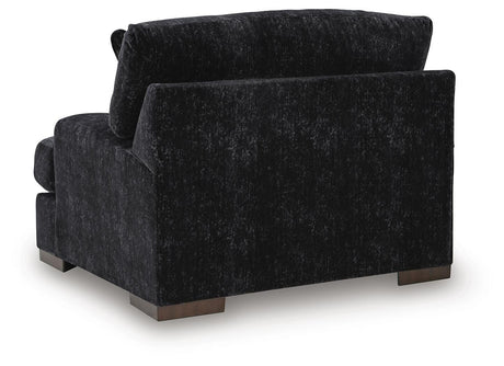 Whitmore Manor Black Pearl Chenille,Velvet Oversized Chair view 4