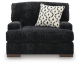 Whitmore Manor Black Pearl Chenille,Velvet Oversized Chair view 3