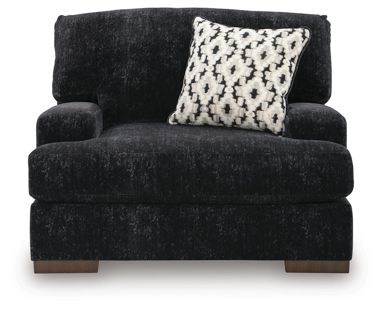 Whitmore Manor Black Pearl Chenille,Velvet Oversized Chair view 3