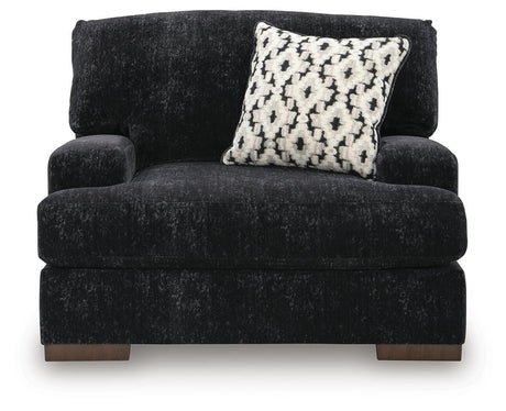 Whitmore Manor Black Pearl Chenille,Velvet Oversized Chair view 3