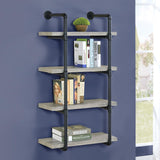 Elmcrest 24-Inch Wall Shelf Black And Grey Driftwood - Ella Furniture
