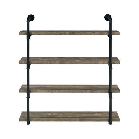 Detail of rustic oak shelf surface