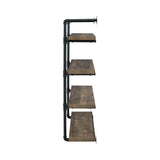 Elmcrest 40-Inch Wall Shelf Black And Rustic Oak - Ella Furniture